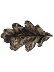 Oak Leaf Bin Pull in Antique Brass.
